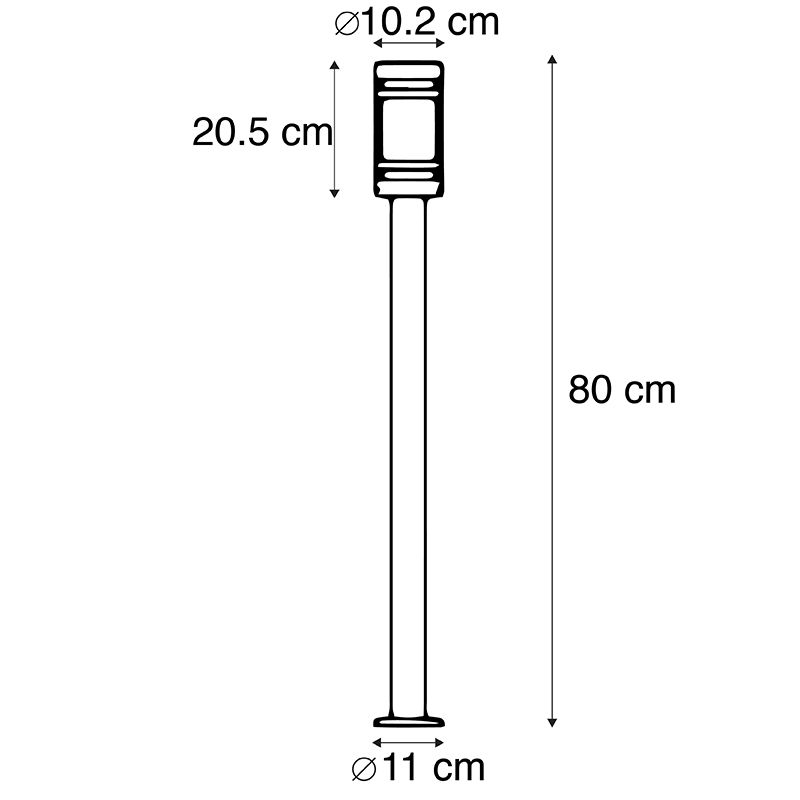 Moderne buitenlamp zwart 80 cm IP44 - Gleam