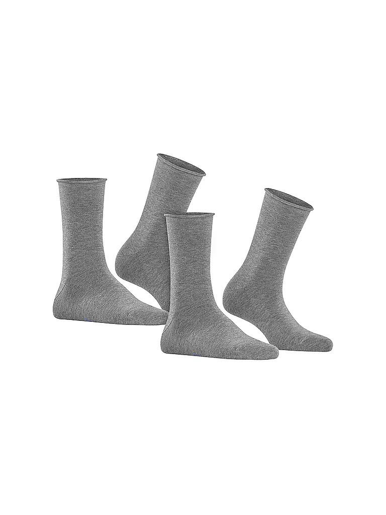 FALKE Happy Socken 2er Pkg light grey mel. grau