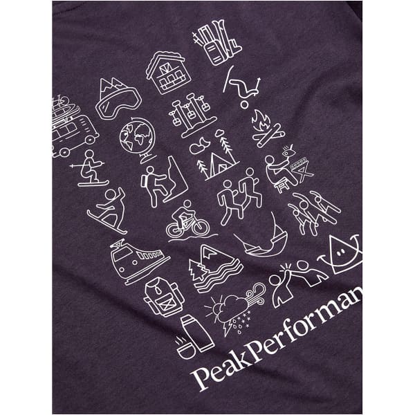 T-shirt randonnée PEAK PERFORMANCE W EXPLORE GRAPHIC TEE MYSTIC PURPLE