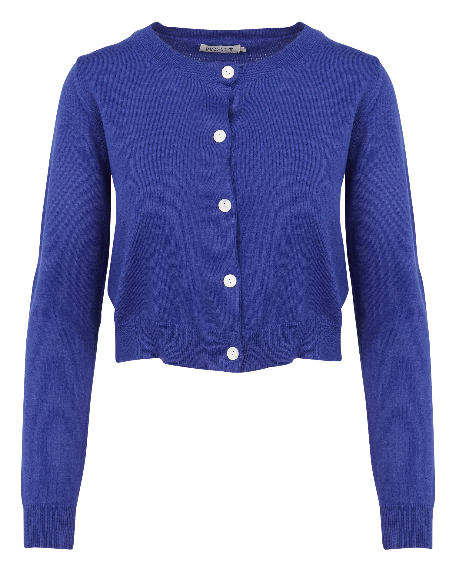 Cardigan court col rond | Bleu