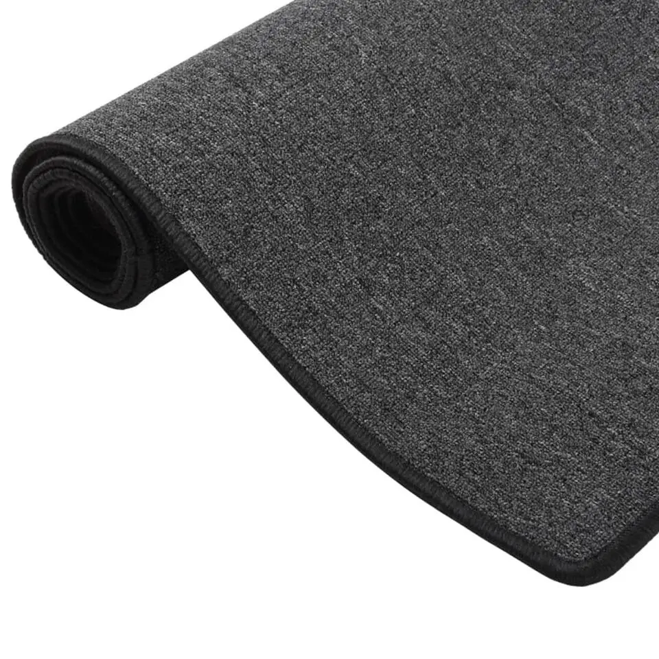 vidaXL - Vloerkleed - Antraciet - Polypropyleen - 50 x 250 cm