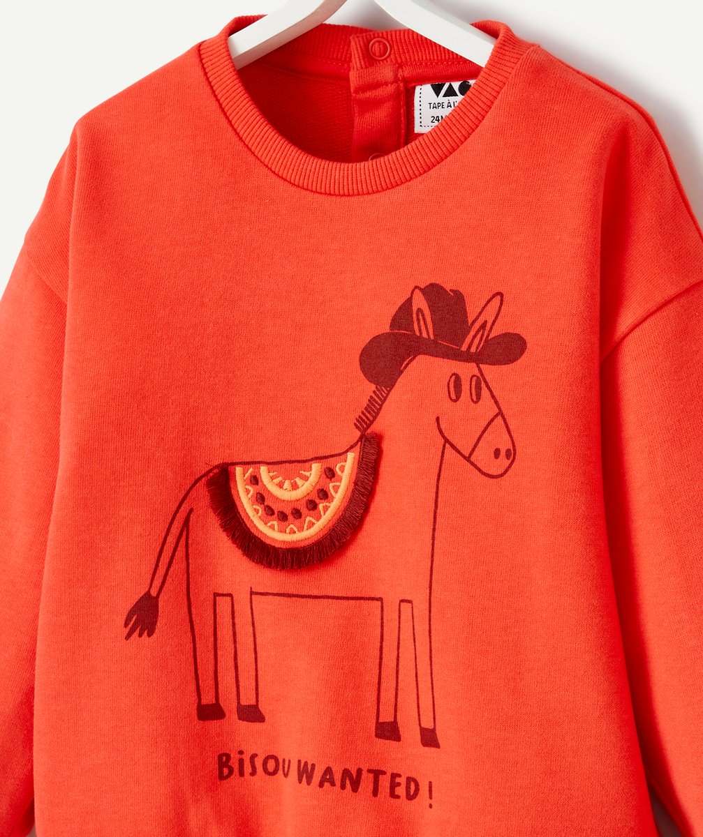 SWEAT MANCHES LONGUES BÉBÉ GARÇON 100% COTON AVEC MOTIF ÂNE