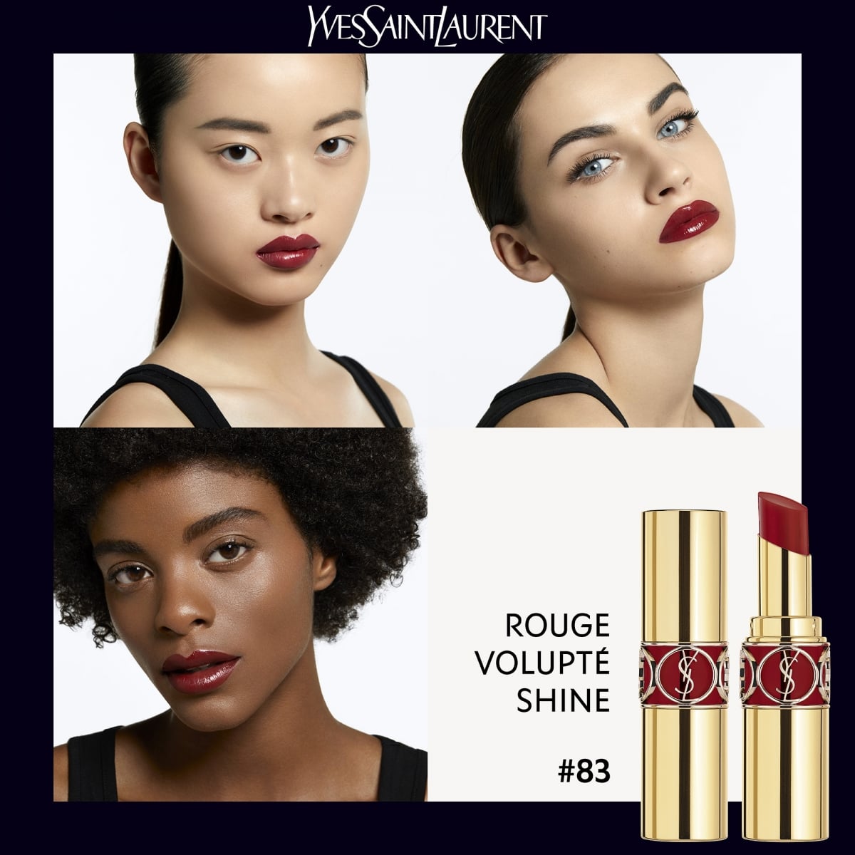 YVES SAINT LAURENT Rouge Volupté Shine Oil-In-Stick Rouge à Lèvres alliant Couleur, Soin et Brillance Longue Tenue