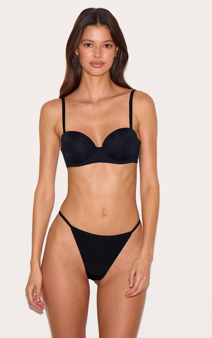 Noir Lot De 3 Tangas En Microfibre