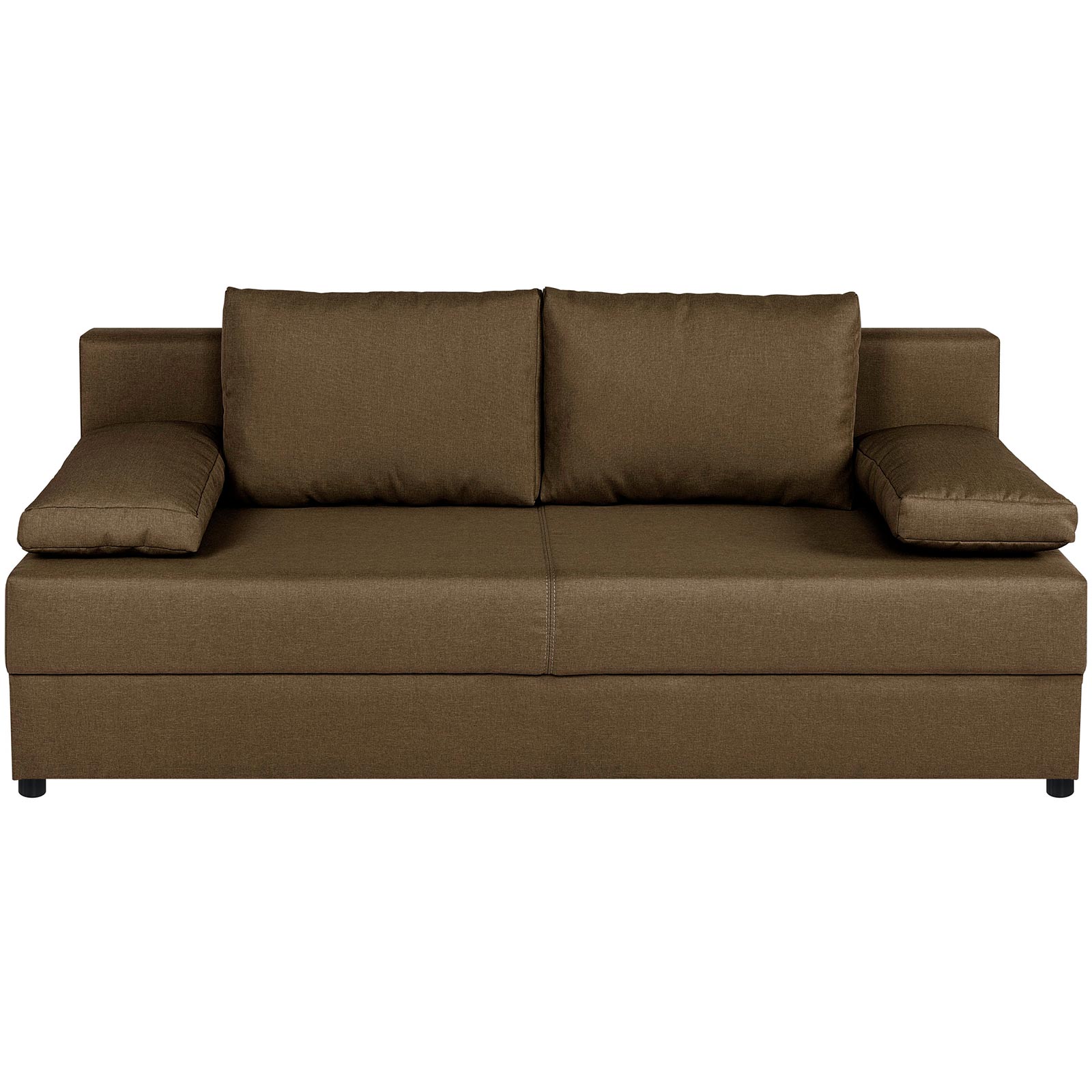 Schlafsofa - braun - Webstoff - Staukasten