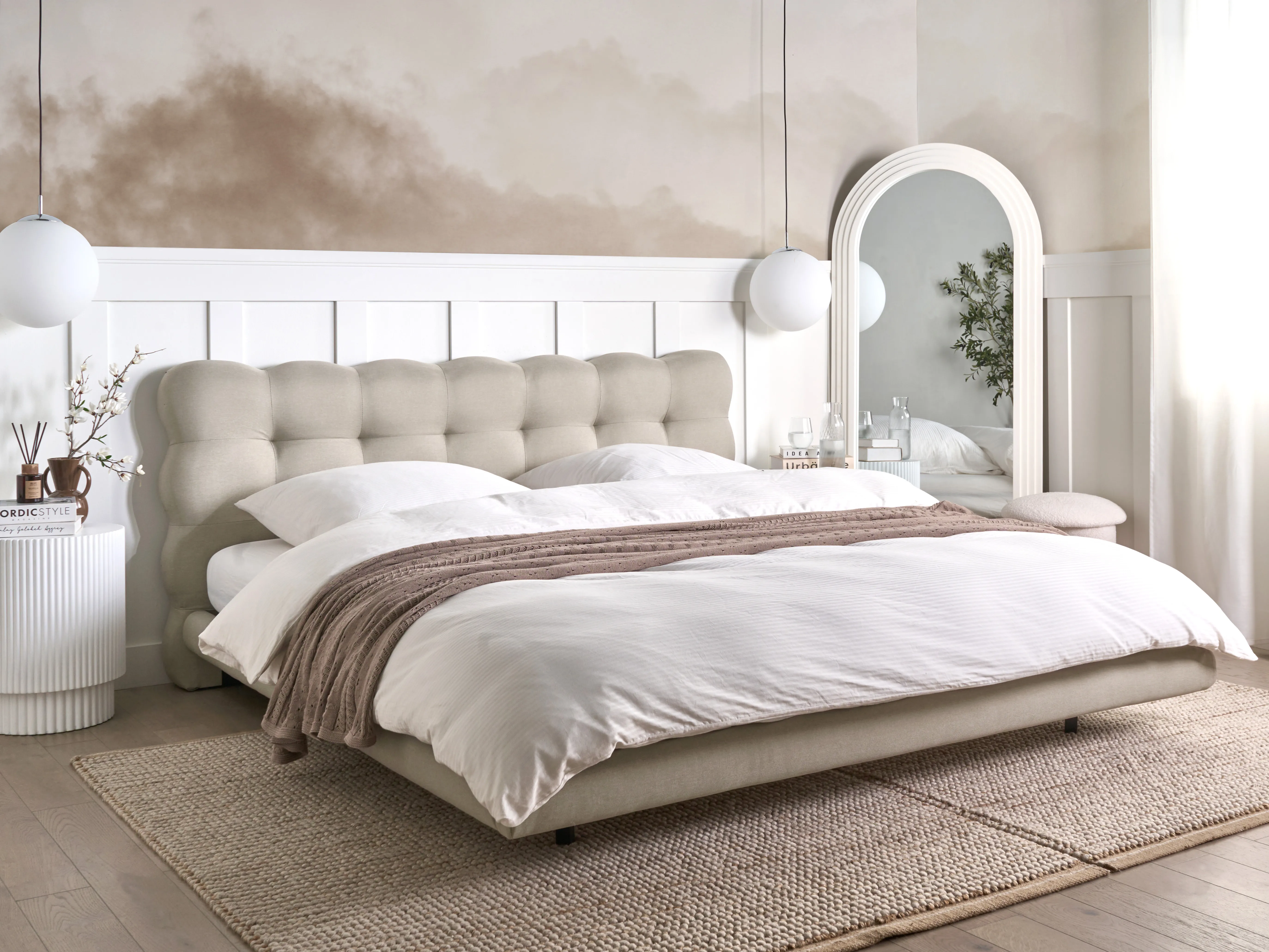Bed Stof SOULISSE 180 x 200 cm Beige
