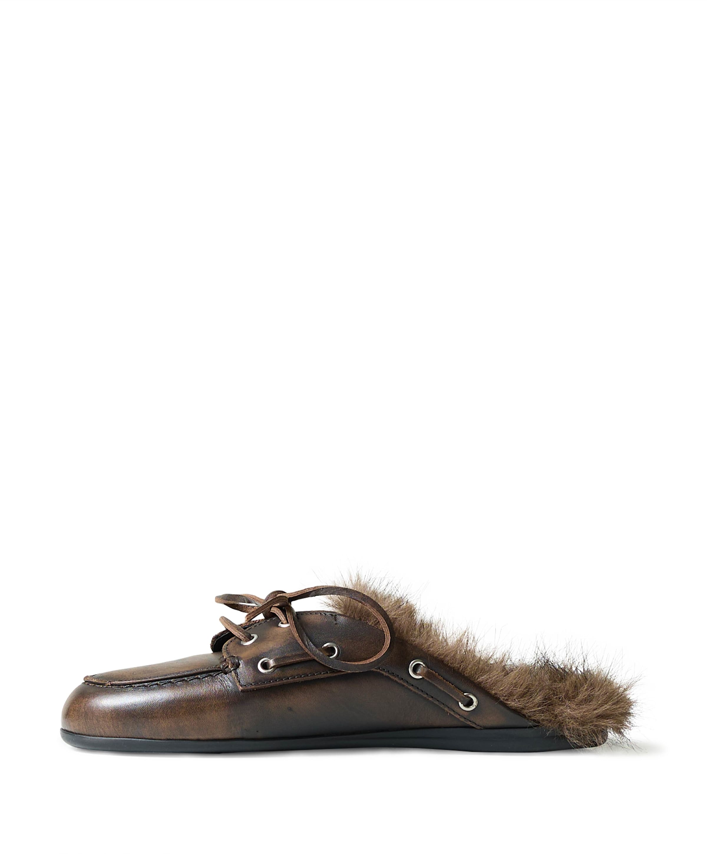 Posa Boat Loafer Mule  dames clogs bruin