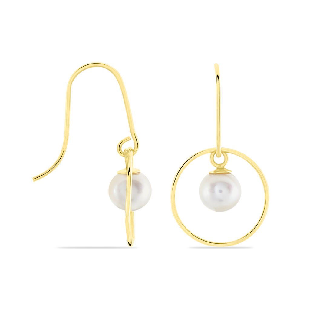 Boucles D'oreilles Pendantes Salvine Or Jaune Perle De Culture