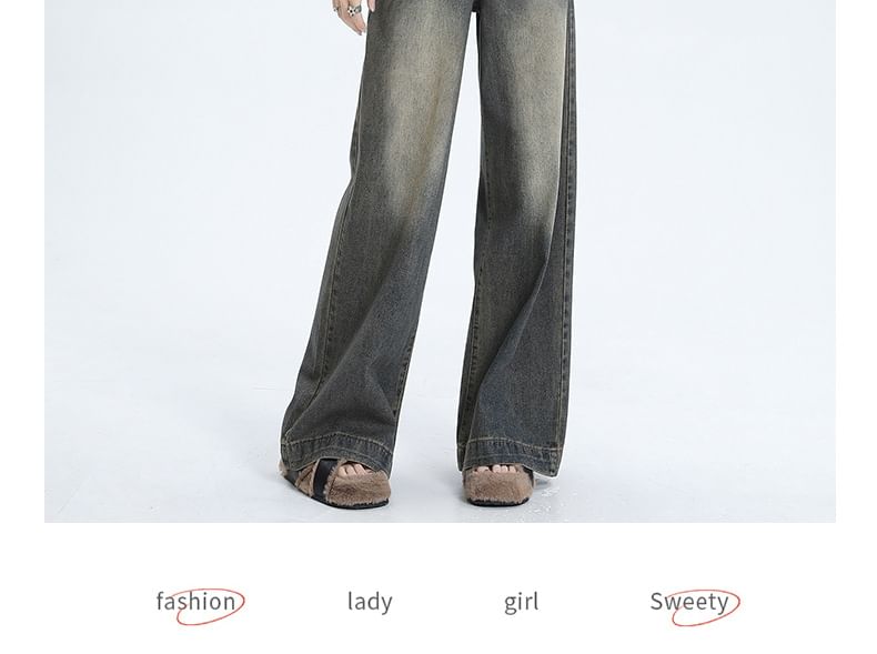Fair - High Waist Washed Wide Leg Jeans