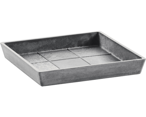 Ecopots kunststof onderzetter, 22 x 22 x 2,6 cm, grijs