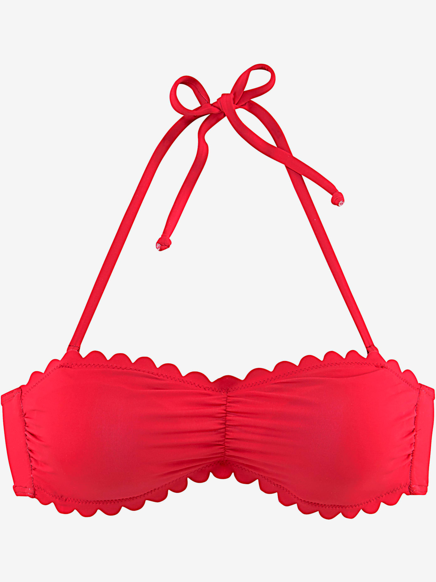 Haut de maillot de bain bandeau bords ondulés au laser