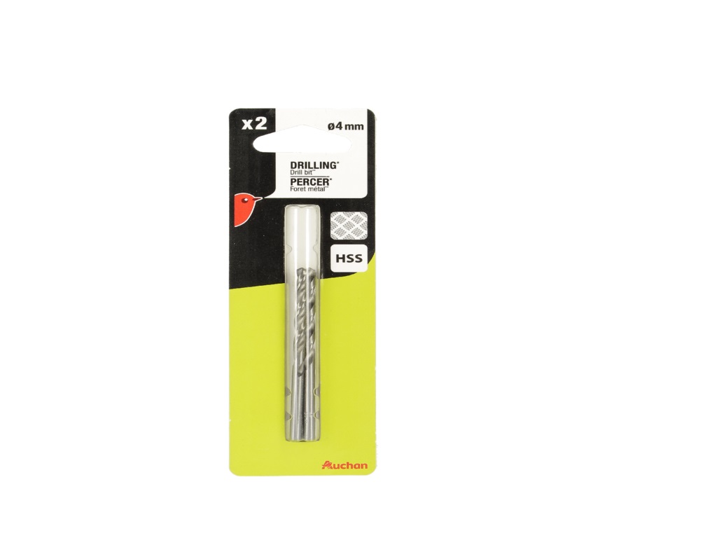 BROCA HSS AUCHAN 4MM PACK 2 UNIDADES