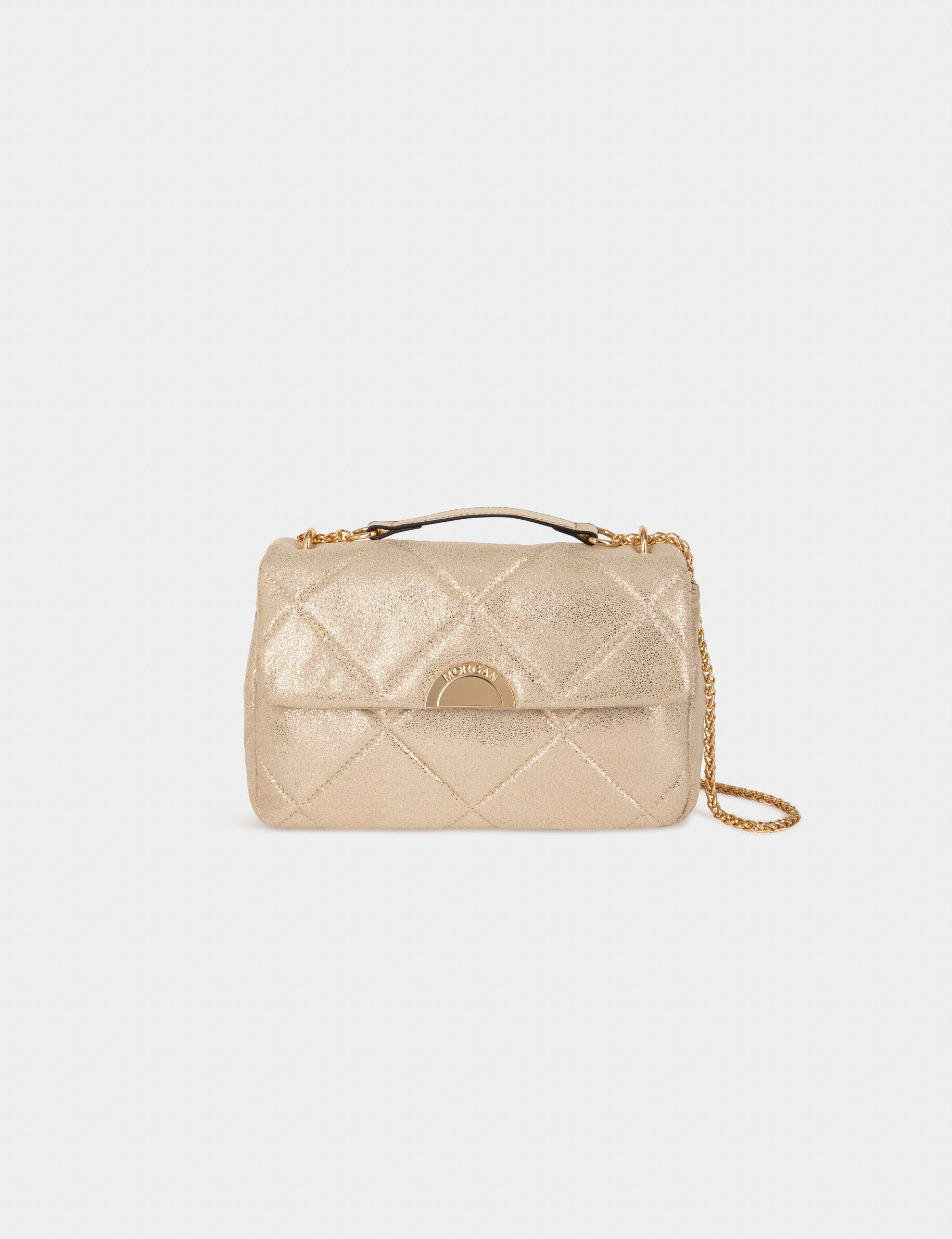 Sac pochette matelassé métallisé dore femme - dore