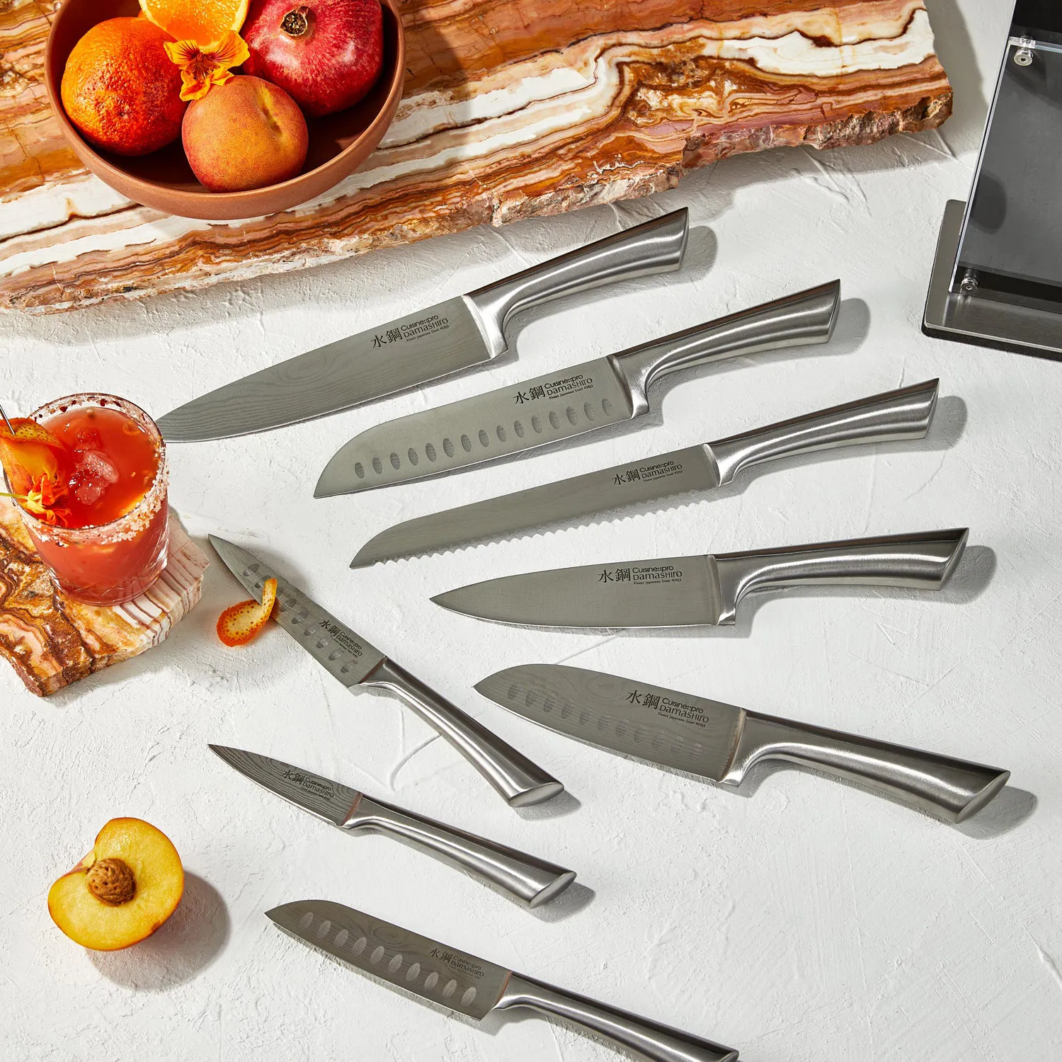 THE CUSTOM CHEF™ Damashiro® Nami Knivblok - 9 dele