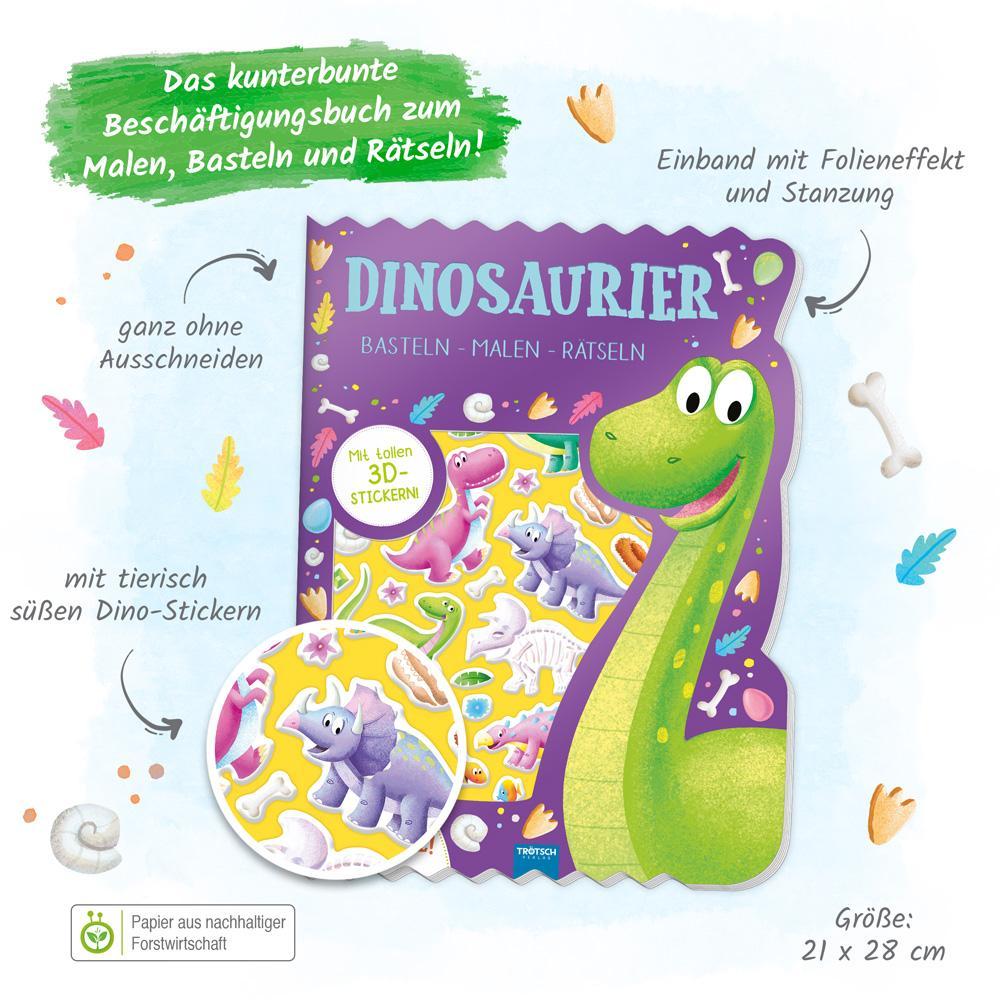 Trötsch Beschäftigungsbuch Malbuch Bastelbuch Dinosaurier