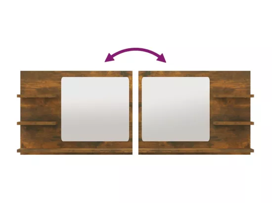 Miroir de bain Chêne fumé 60x10,5x45 cm Bois d'ingénierie