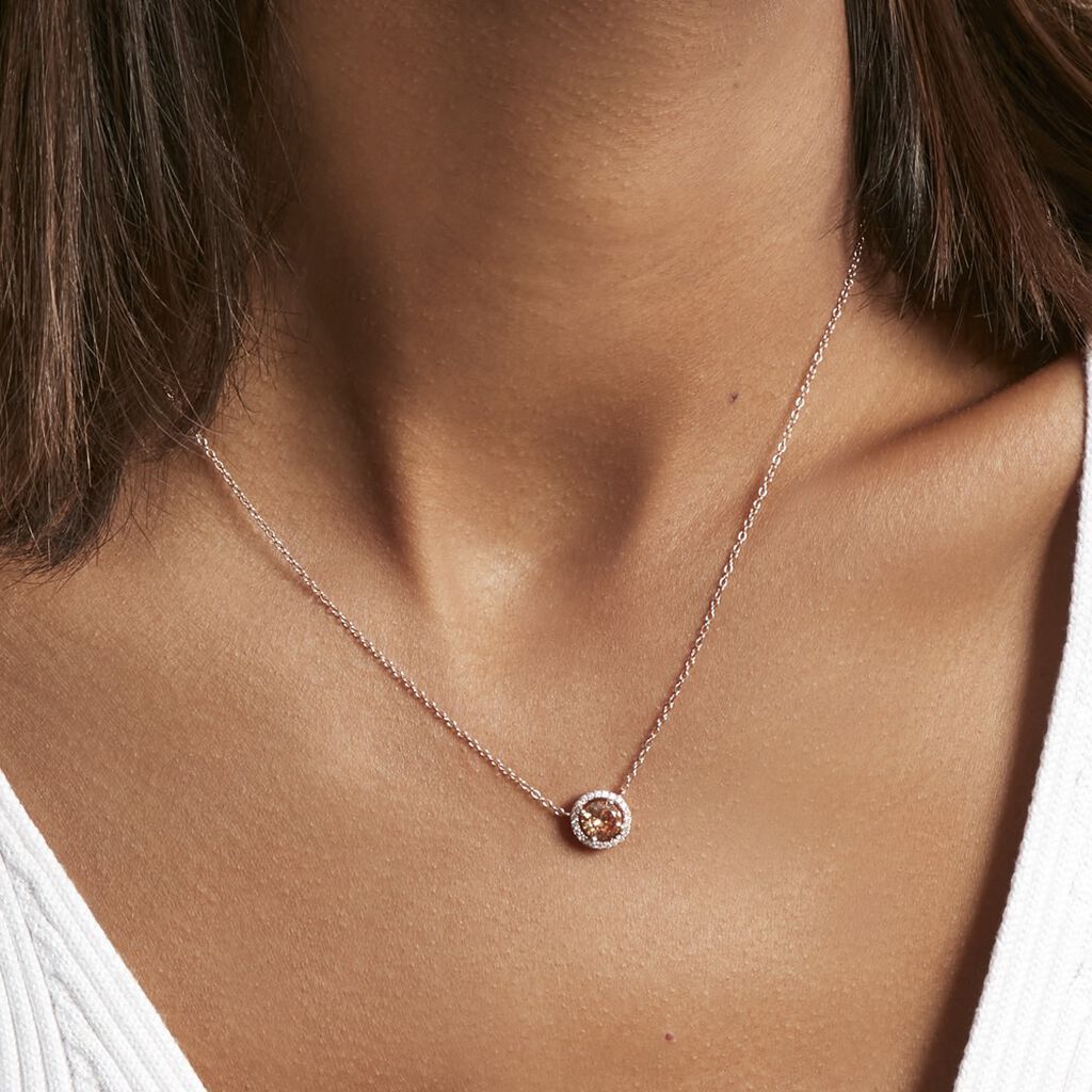 Collier Rio Copacabana Argent Rose Oxyde De Zirconium