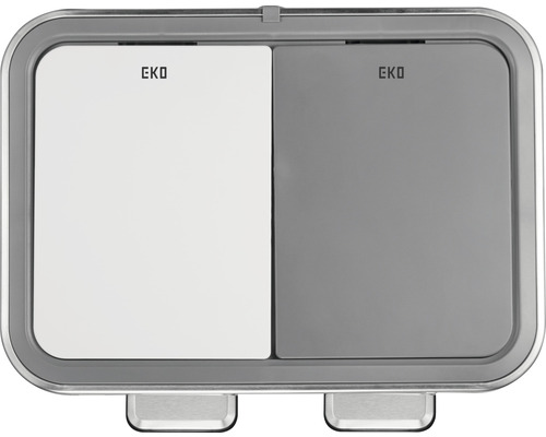 EKO Hana Duo pedaalemmer, 2 compartimenten, 20 l, grijs/wit