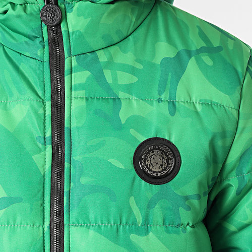 Doudoune Capuche Acine Vert Camouflage