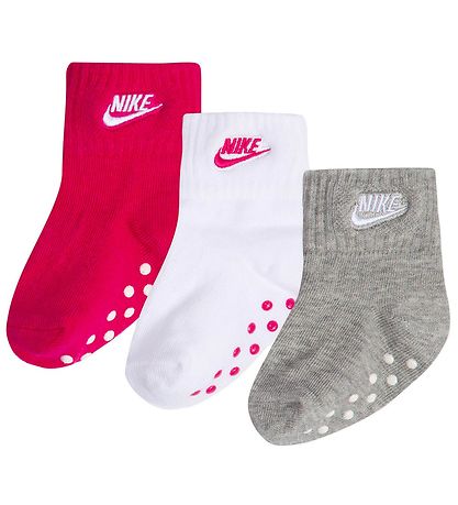 Nike Socken - 3er-Pack - Rush Pink/Weiß/Grau Meliert