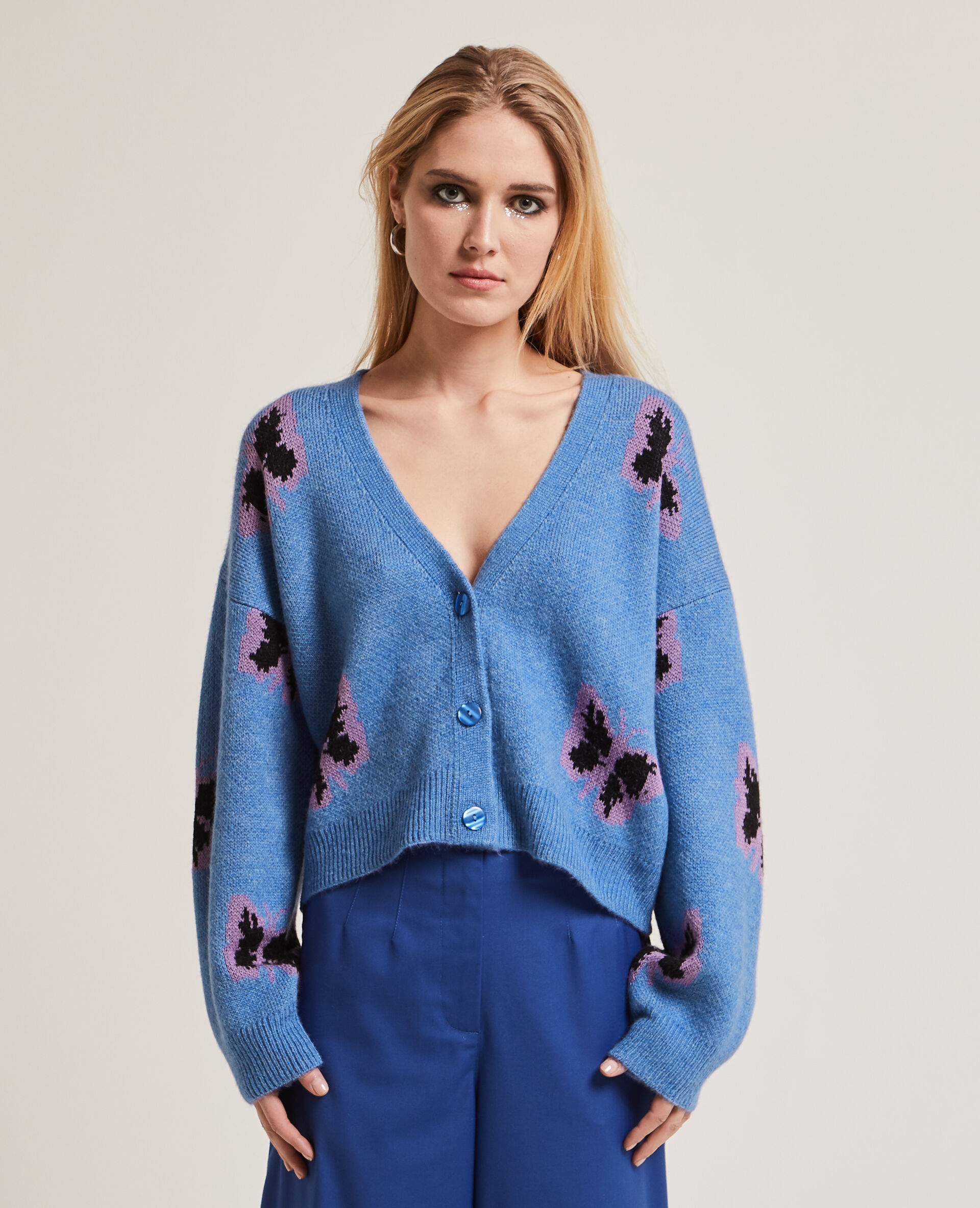 Gilet en maille - Bleu