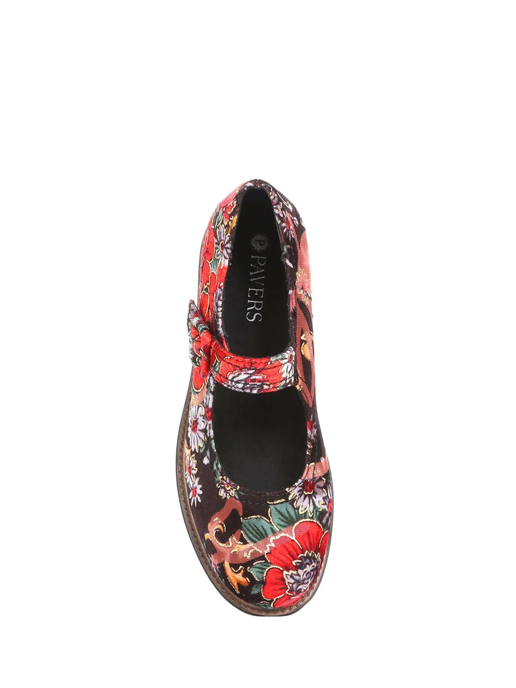 Rood/zwart - Pavers Mary Jane Buckle Shoes with Chunky Sole
