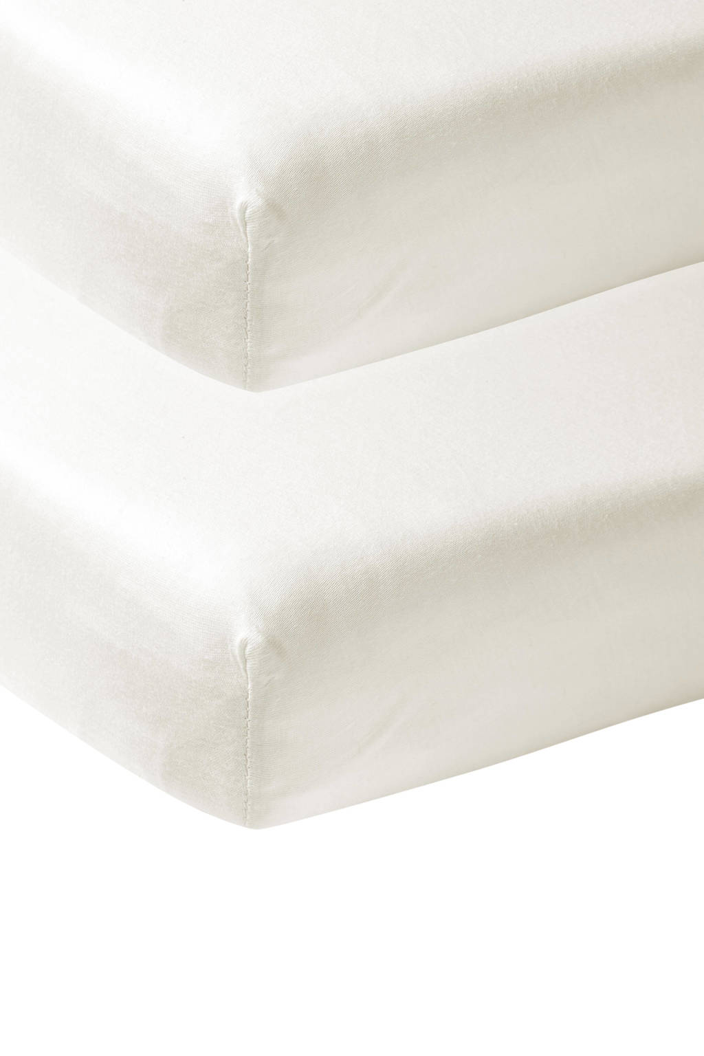 katoenen jersey wieg hoeslaken - set van 2 50x90 offwhite