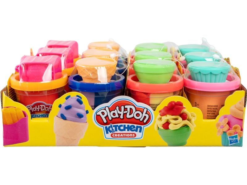 Play-Doh Mini Knetküchensets assortiert Zweifarbige Knete mit kreativen Förmchen zum Gestalten von Leckereien