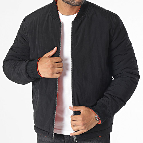 Veste Bomber Réversible Noir Orange