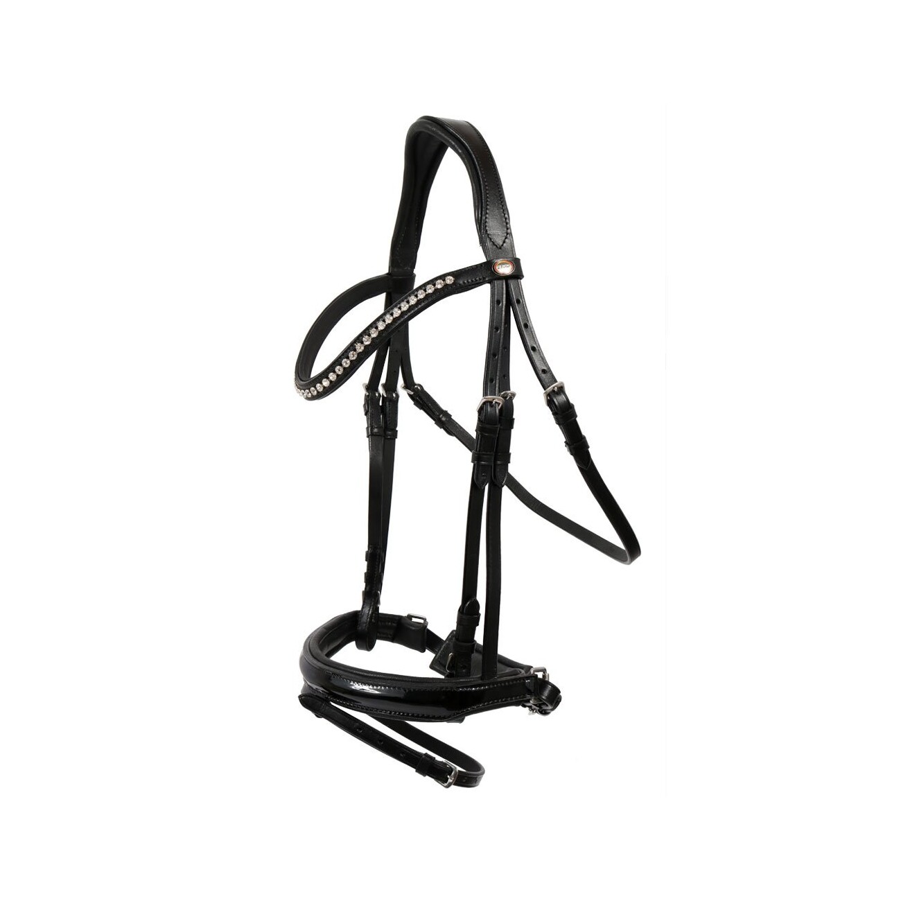 Hans Melzer Horse Equipment Hans Melzer Trense Hagen schwarz unterlegt LACK WB (Warmblut)