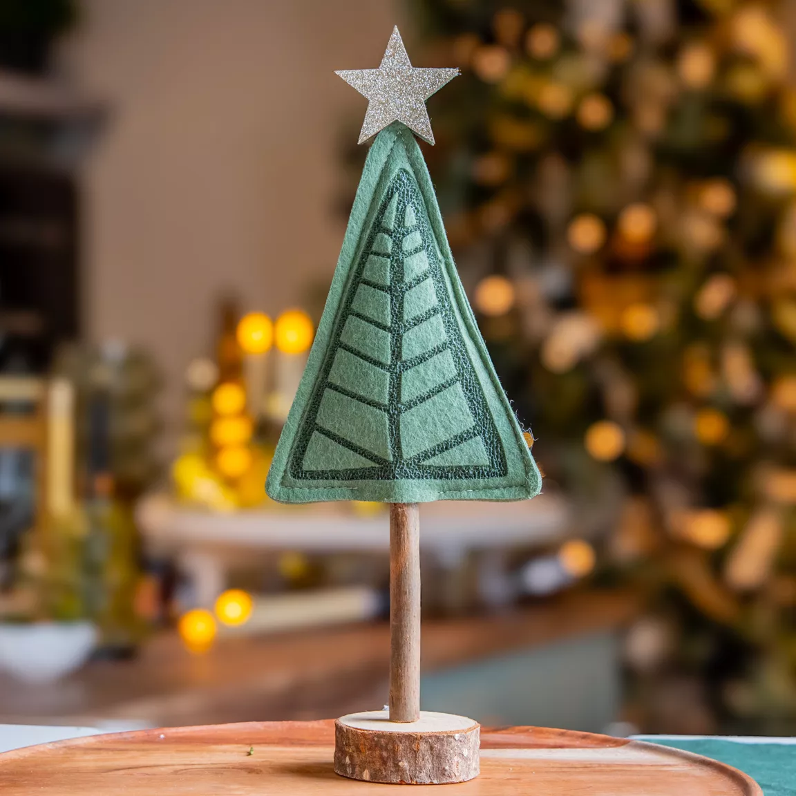 Sapin en feutrine à poser (H27 cm) Alpin Vert romarin