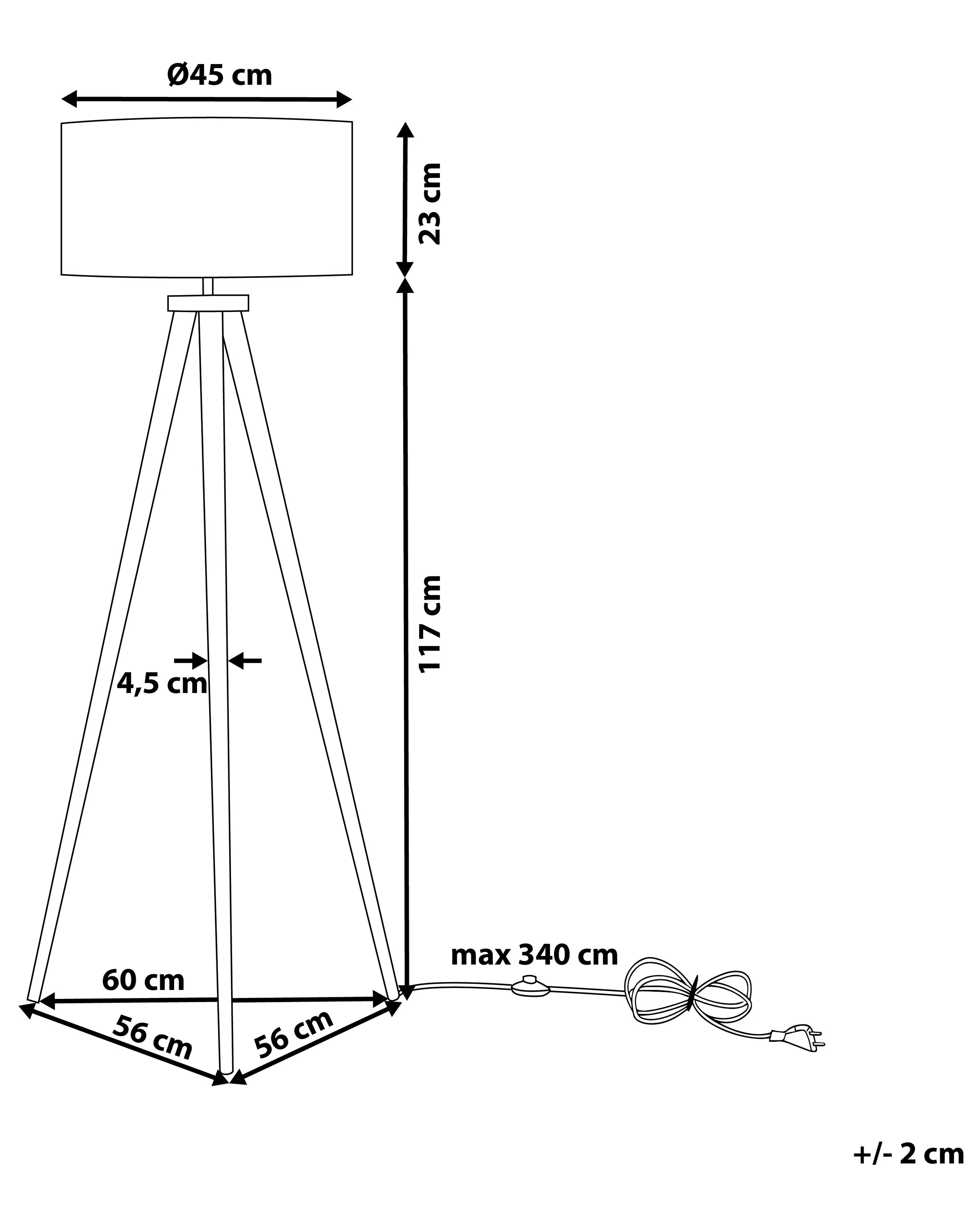 Staande lamp NITRA Eikenhout Zwart