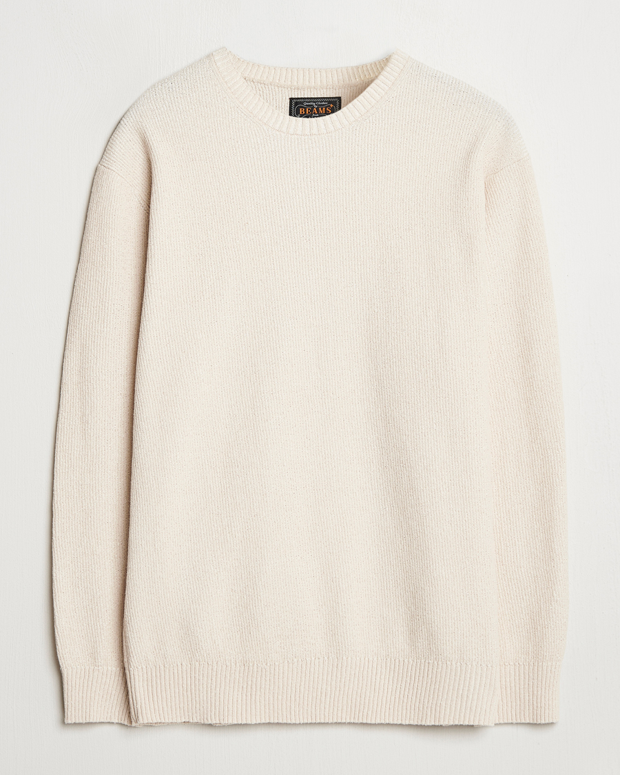 BEAMS PLUS Cotton Rib Crewneck  Beige