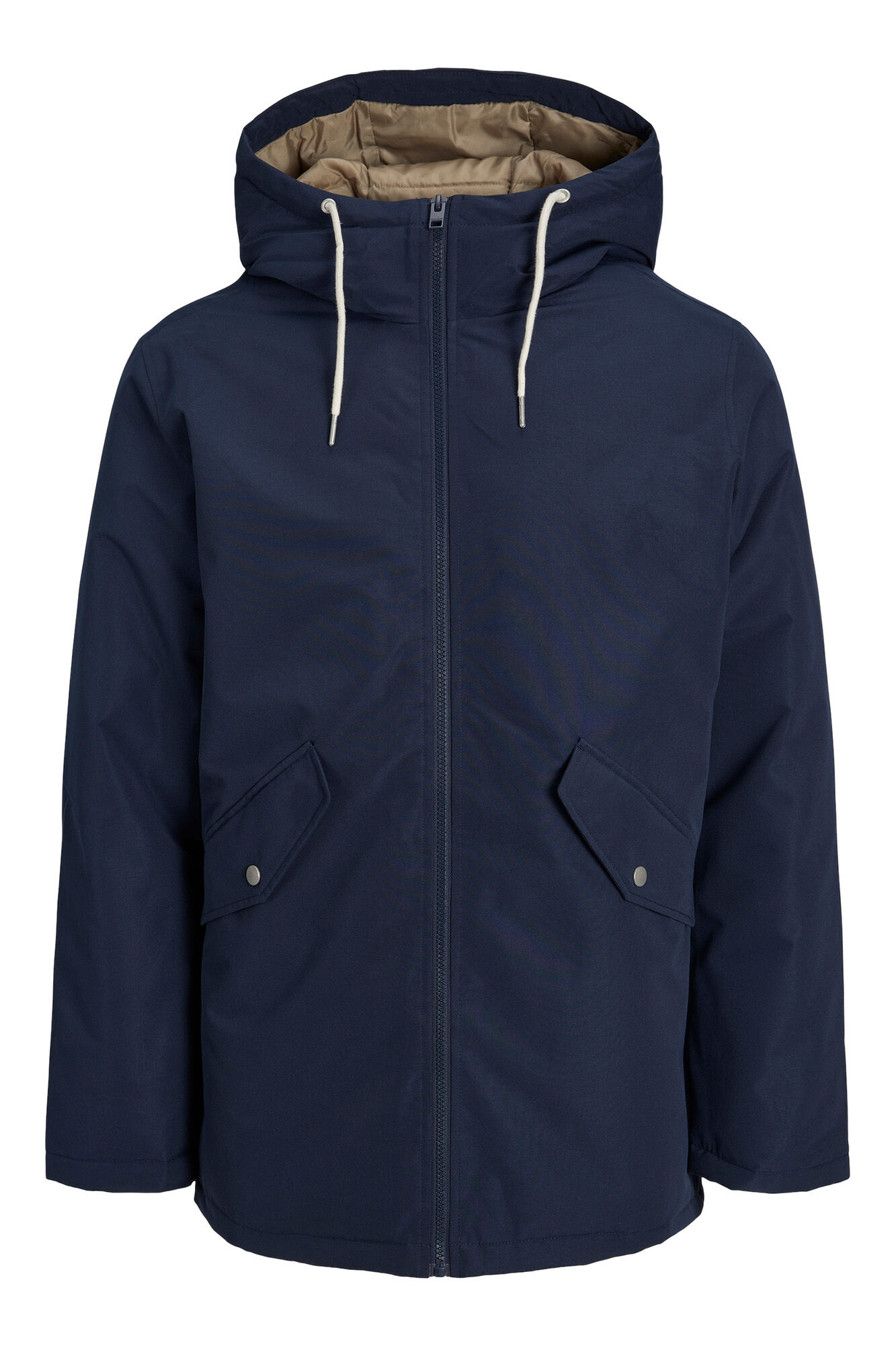 Parka com capuz ajustável