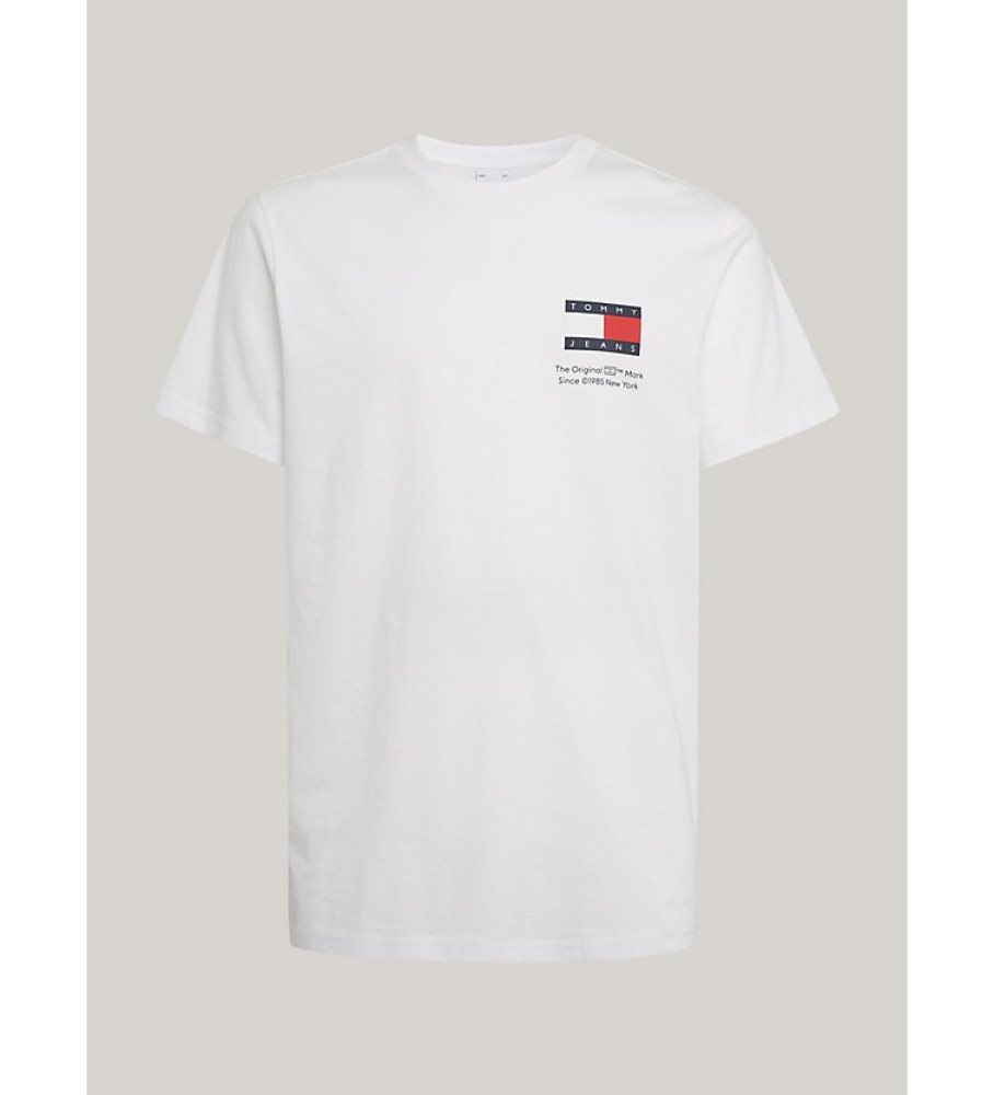 Camiseta Tommy Jeans Essential Slim Cut com logo branco