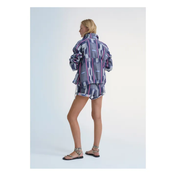 the new society Veste Rayé Echo - Collection Femme | Bleu foncé