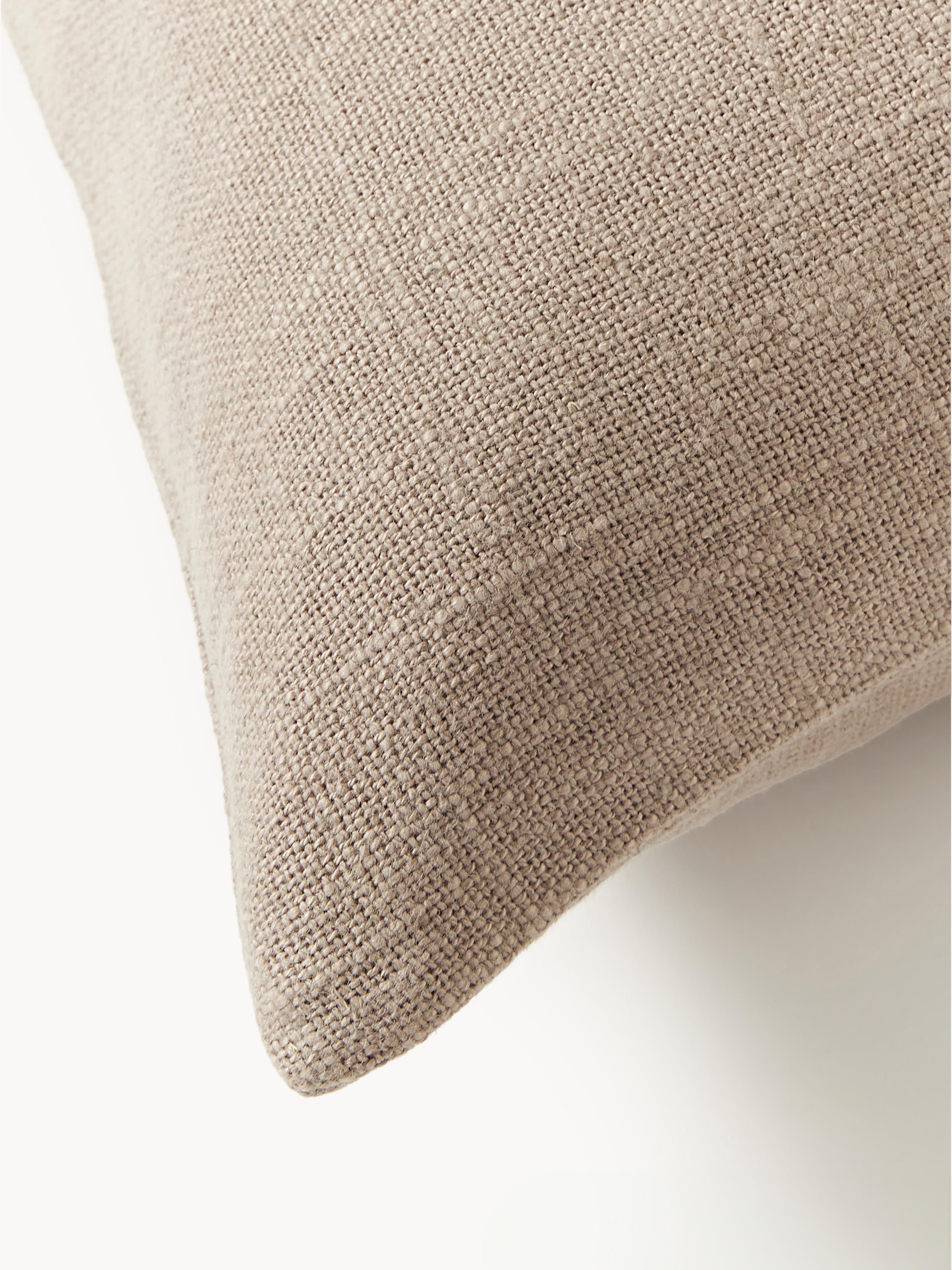 Handgeweven kussenhoes Terre met decoratieve naad