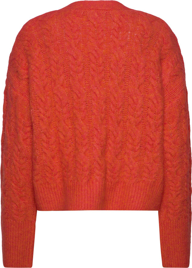 Rosemunde Cable Knit Cardigan Cherry tomato