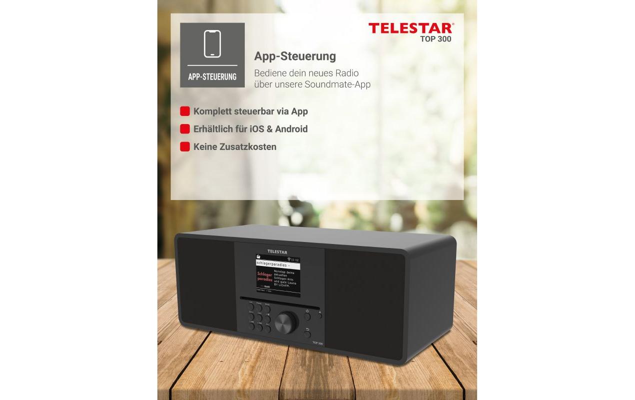 Internet Radio TOP 300 Schwarz<br>Stereo-Radio mit CD-Player, DAB+/FM und Internetradio