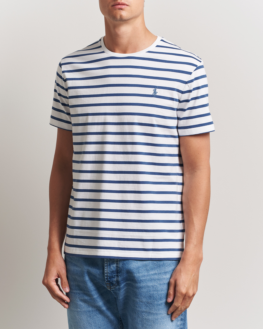 Polo Ralph Lauren Custom Slim Fit Striped Tee White/Old Royal