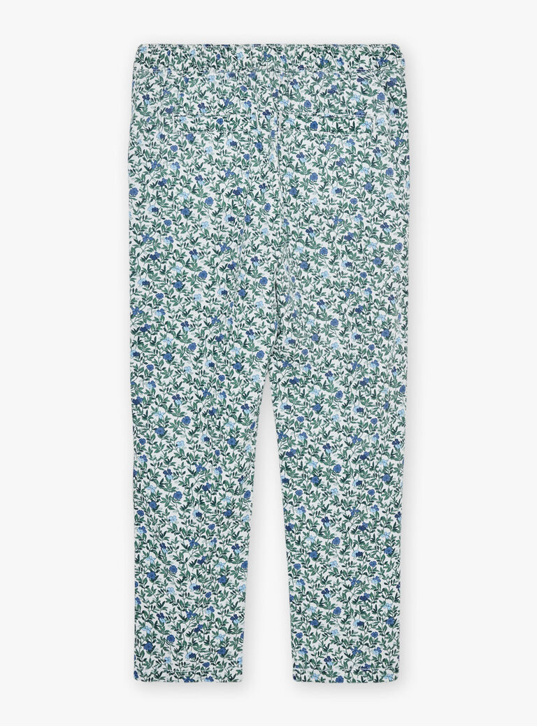 Pantalon fluide écru fleuri