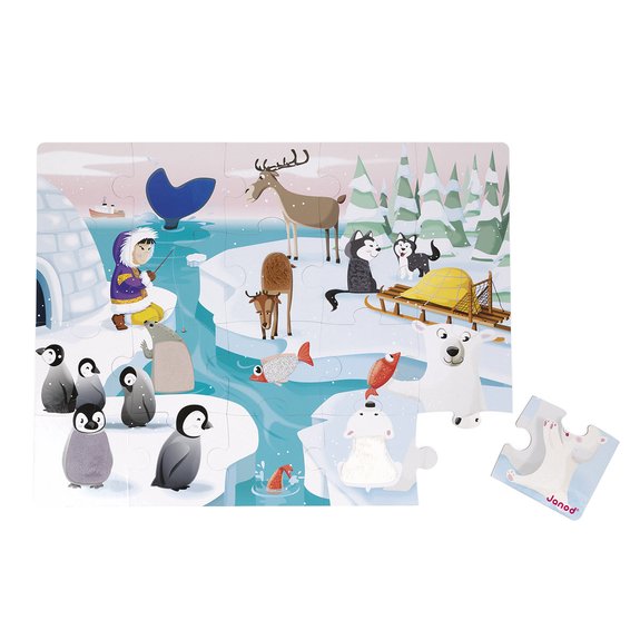 Puzzle tactile 20 pièces : La vie sur la banquise
