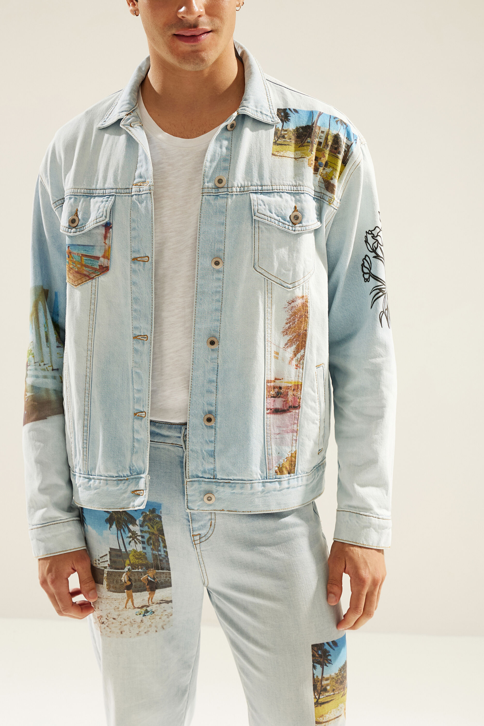 Veste en jean trucker cropped South Beach