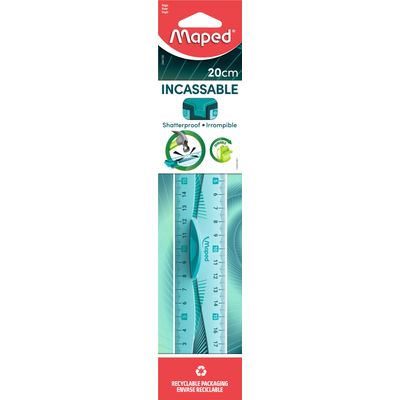 Maped Incassable - Règle double décimètre 20 cm - incassable - disponible dans différentes couleurs