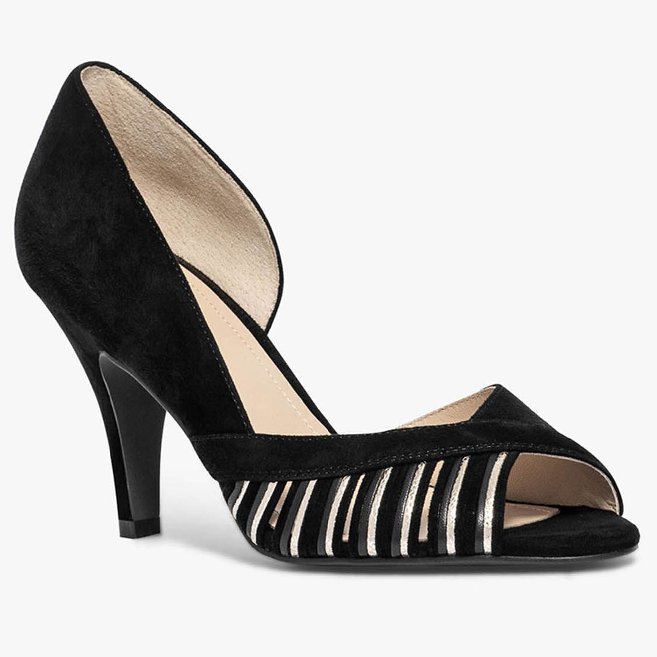 Bocage Escarpins en Velours de Cuir Delaware noirs - Talon 8.5 cm