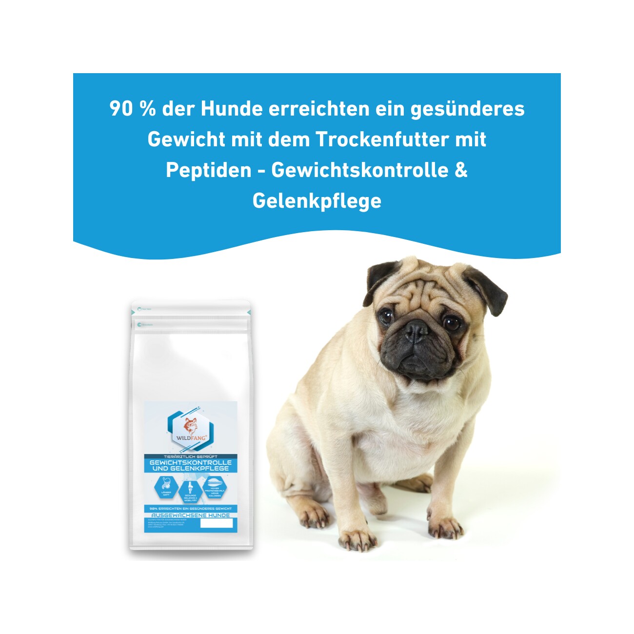 Wildfang VetLine Trockenfutter mit Peptiden für Hunde - Gewichtskontrolle und Gelenkpflege