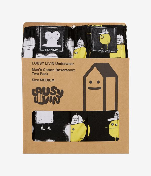 Lousy Livin T&Z Mixed Boxershorts (zitrone black black toast) 2er Pack