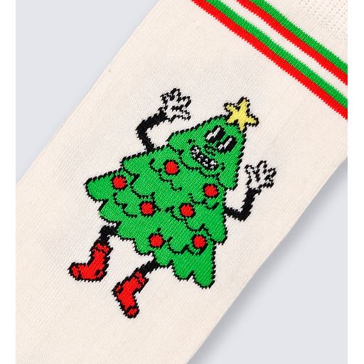 Happy Socks Happy Tree Strømper, White, 41-46