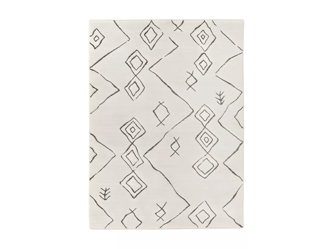 Tapis 150x80cm, design A305R coloris ivoire - Confort et élégance pour votre intérieur