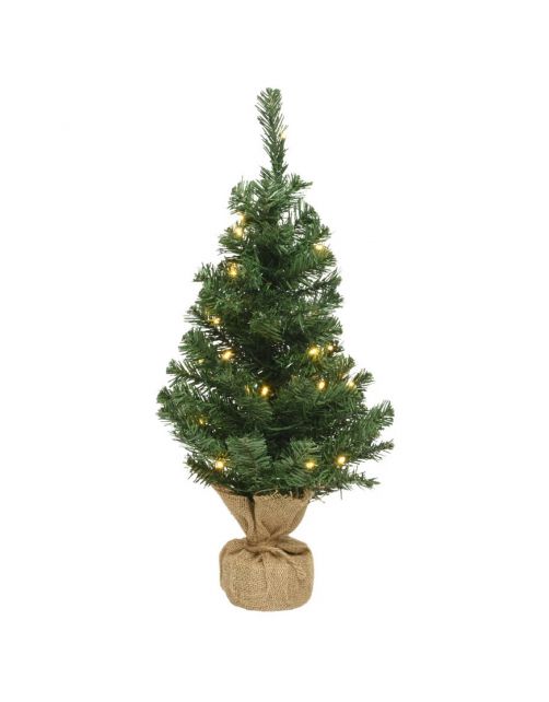 Everlands Kunstkerstboom Mini Imperial - Kerstboom - Ø30x45 cm Groen 10 Led